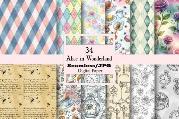Alice in Wonderland Patterns Pack: A Creative Resource for Every Project