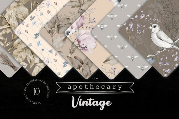 Apothecary Vintage Patterns 10 PNG