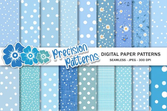 Blue Polka Dot Digital Seamless Patterns for Creative Workflows