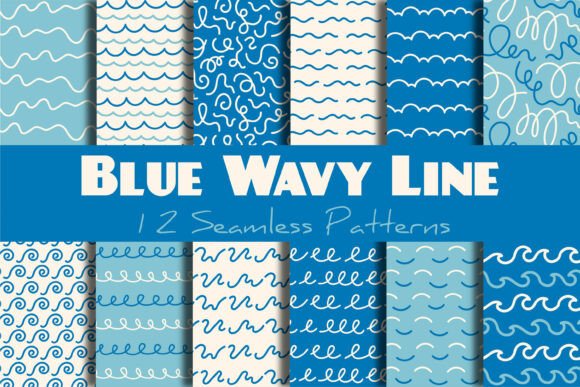 Blue Wavy Line Seamless Patterns Paper: A Coastal Design Essential