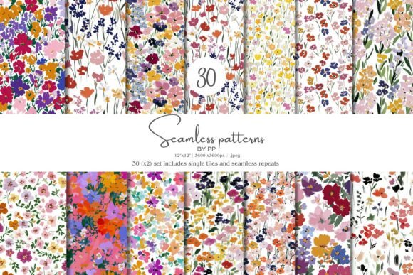 Bold Floral Seamless Patterns Bundle I
