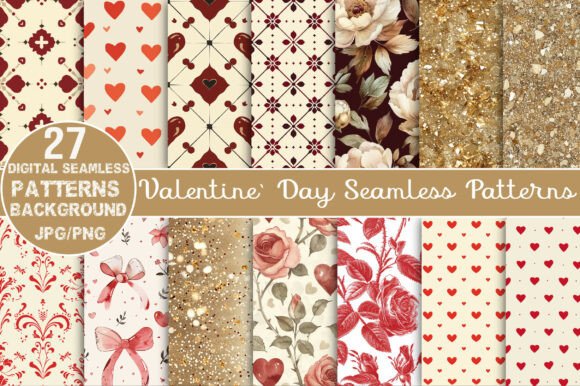 Cherry in Love Valentine Day Patterns: A Creative Resource for Digital Designers