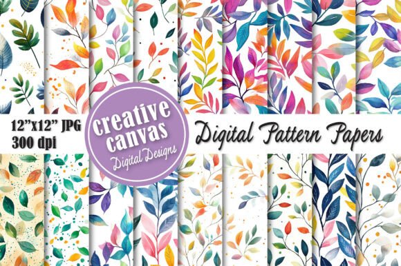 Colorful Botanical Seamless Patterns