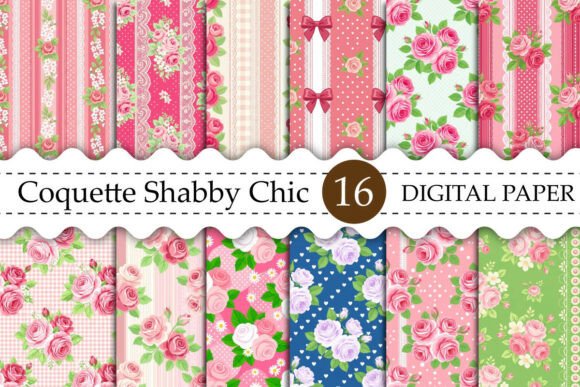 Coquette Shabby Chic Seamless Patterns: A Versatile Digital Resource for Creative Projects