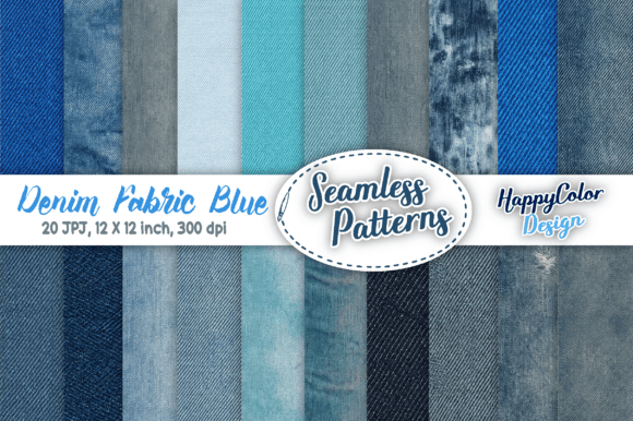 Denim Fabric Blue Seamless Patterns