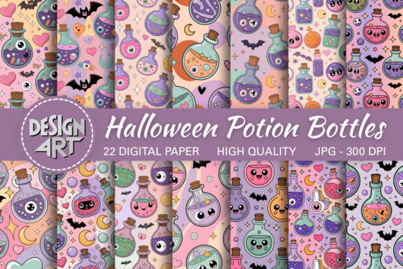 Halloween Potion Bottles Digital Paper