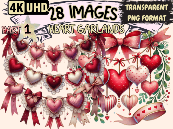 Heart Garlands Clipart P1: A Creative Essential for Modern Designers