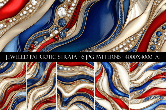 Jeweled Patriotic Strata Patterns: A Timeless Fusion of Art and Americana