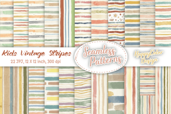 Kids Vintage Stripes Seamless Patterns: A Timeless Addition to Modern Creative Projects