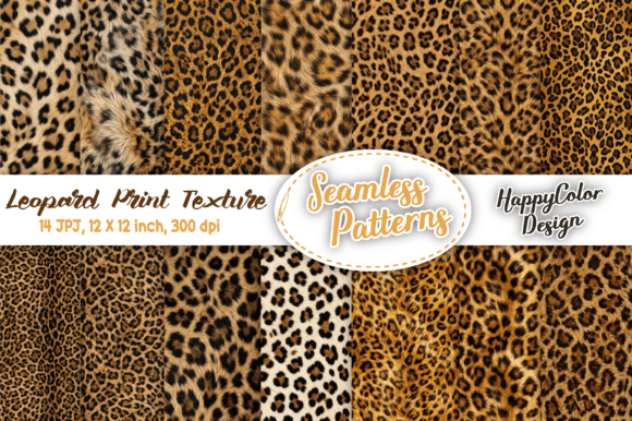 Leopard Print Texture Seamless Patterns