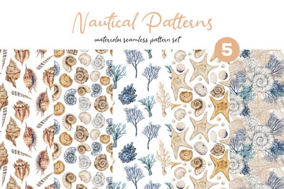 Nautical Seamless Patterns Set
