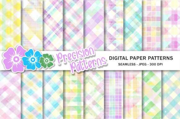 Pastel Buffalo Plaid Seamless Patterns