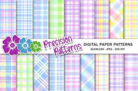 Pastel Gingham Seamless Patterns for Creative Projects