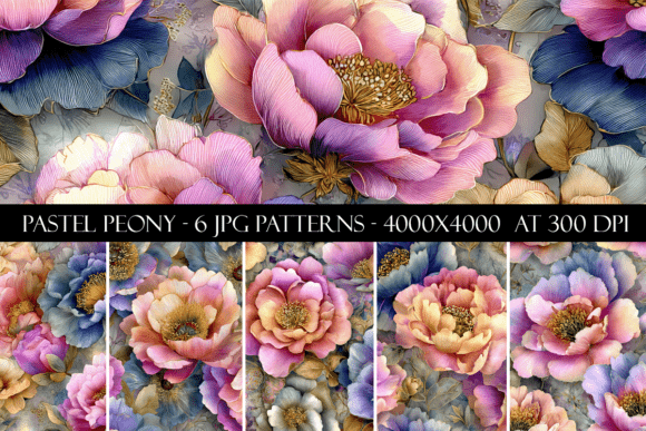 Pastel Peony Flowers Seamless Patterns: A Timeless Addition to Creative Projects
