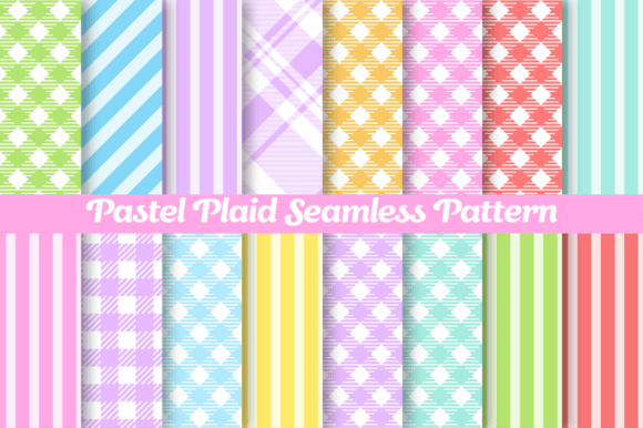 Pastel Plaid Seamless Patterns Bundle: A Stylish Addition to Your Creative Projects
