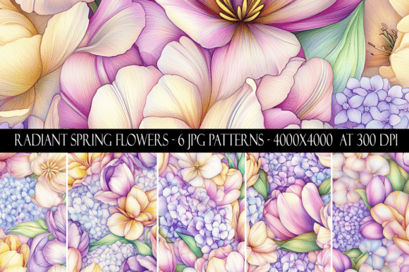 Radiant Spring Flower Seamless Patterns