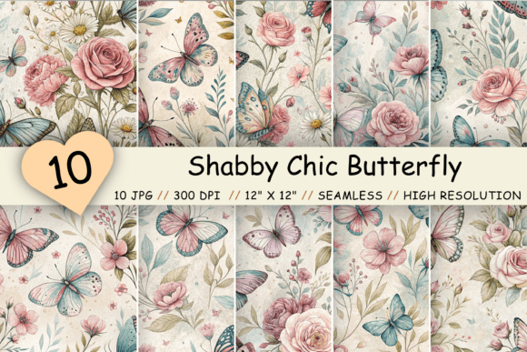 Shabby Chic Butterfly Seamless Patterns: A Creative Resource for Every Project