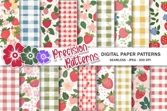 Strawberry Cottage Seamless Patterns: A Versatile Resource for Creative Projects