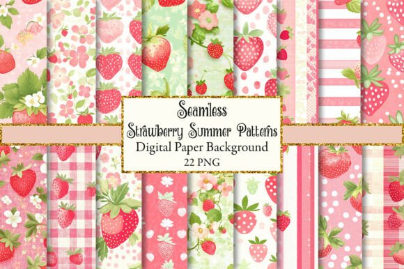 Strawberry Summer Seamless Patterns