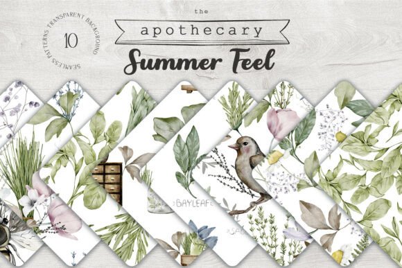 Summer Botanical Seamless Patterns PNG: A Collection of Nature’s Delight