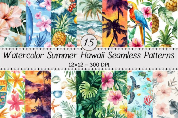 Summer Hawaii Seamless Patterns