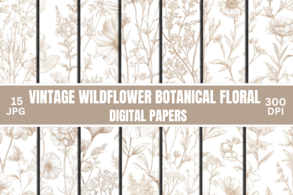 Vintage Wildflower Botanical Patterns and Neutral Botanical Floral Patterns: A Digital Art Bundle for Creative Inspiration